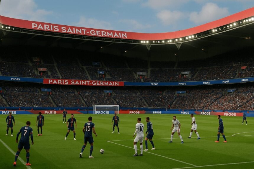 Le PSG contre le Paris FC au Parc des Princes - PSG @IACHATGPT