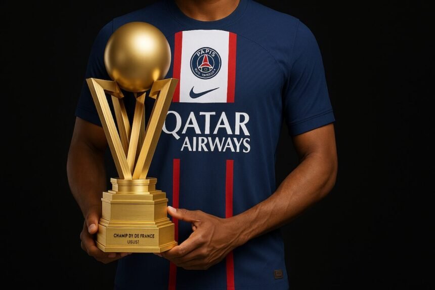 Le PSG et le nouveau Trophée de Ligue 1 ©PFH