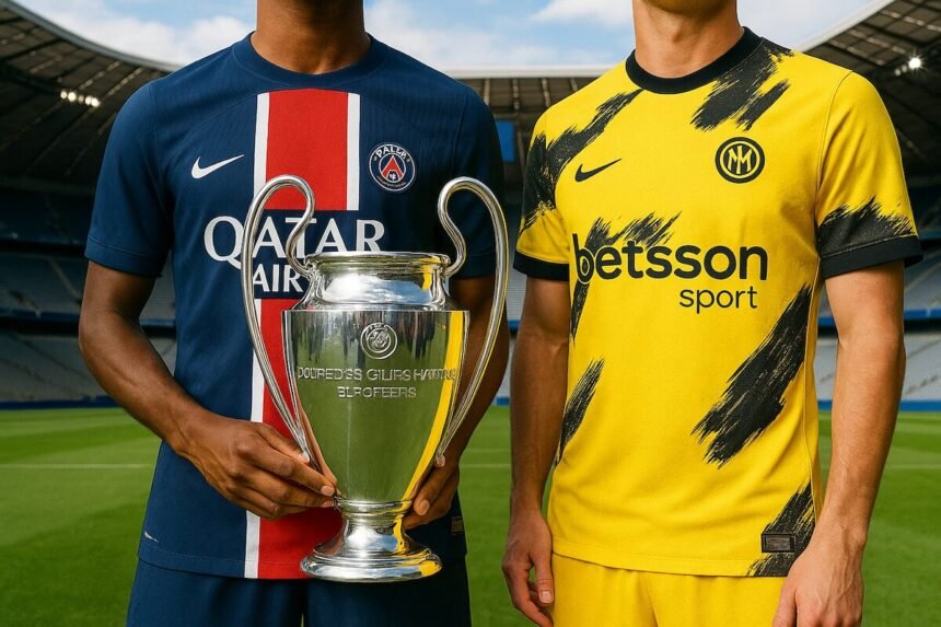 Le PSG vs l'Inter Milan en finale de Ligue des Champions (@IA CHATGPT)