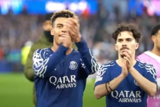 Désiré Doué, Vitinha et Warren Zaïre Emery - PSG